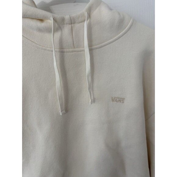 VANS Off White  Cropped Fleece Hoodie Sweatshirt, Women's Size Small - Picture 2 of 7